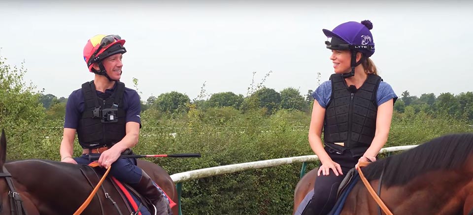 Frankie Dettori and Sara Cox