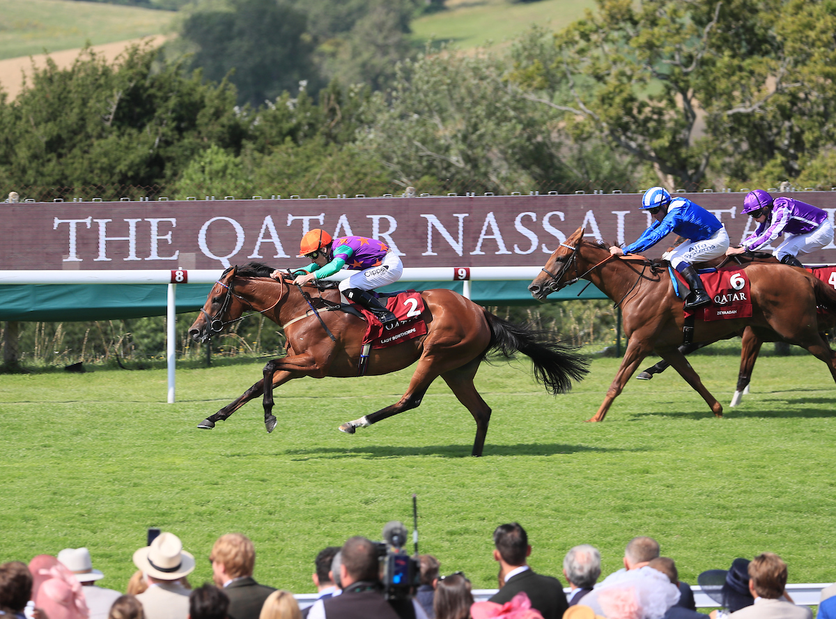 Lady Bowthorpe wins the Nassau Stakes